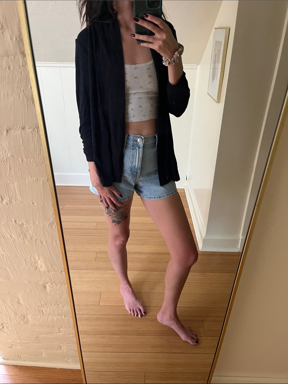 Black Open-Front Cardigan